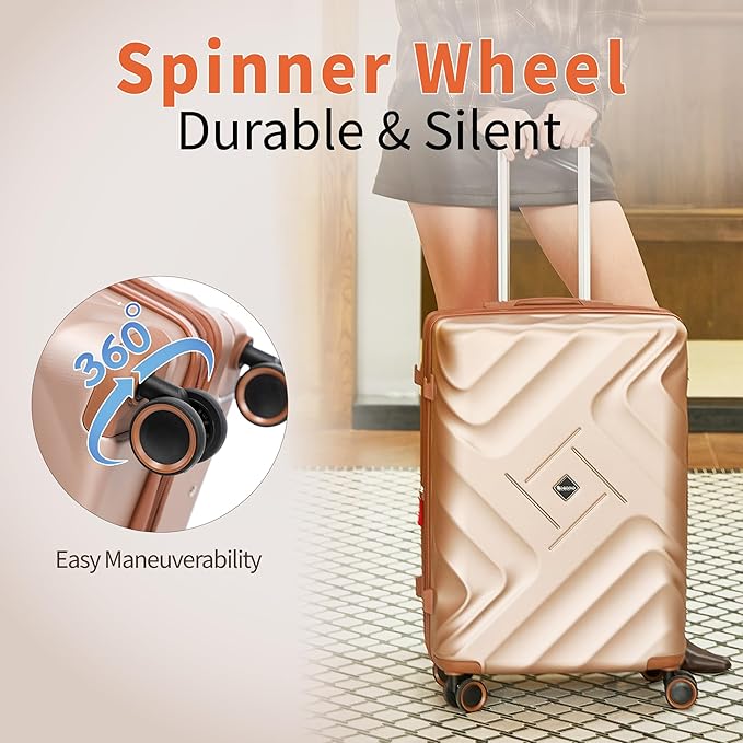 10 piece Luggage Set Expandable Suitcase 22x14x9 Airline Approved Carry on, ABS Hard Case Suitcases with Spinner Wheels,TSA Lock