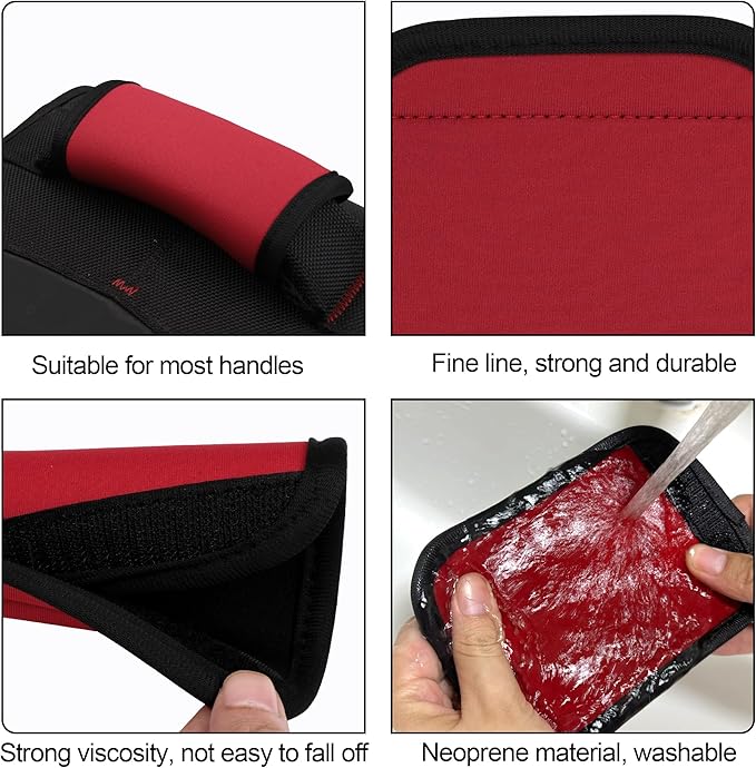 6 Pack Luggage Handle Wrap, Luggage Handle Wraps for Suitcase, Deep Red Luggage Tags, Suitcase Tags identifiers for Travel Accessories