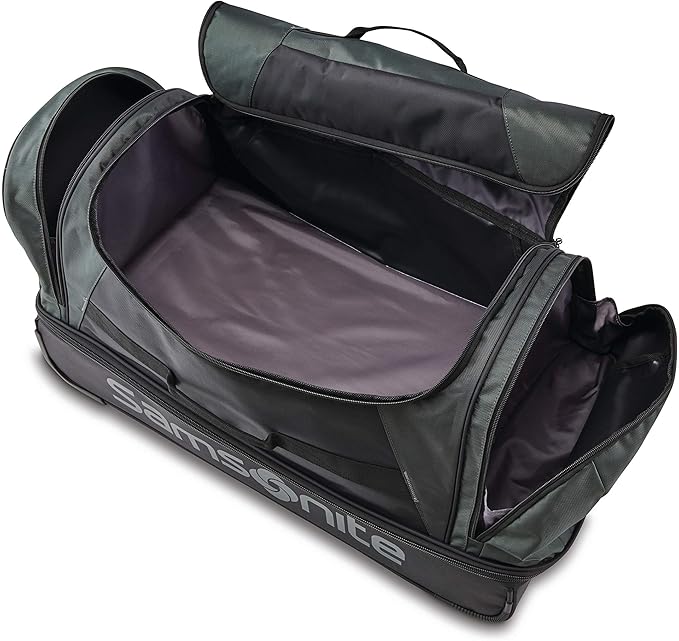 Samsonite Andante 2 Wheeled Duffel Bag – 28-Inch Durable Rolling Luggage with Inline Skate Wheels, Push-Button Handle & Spacious Compartments – Travel-Friendly and Lightweight - Moss Green/Black