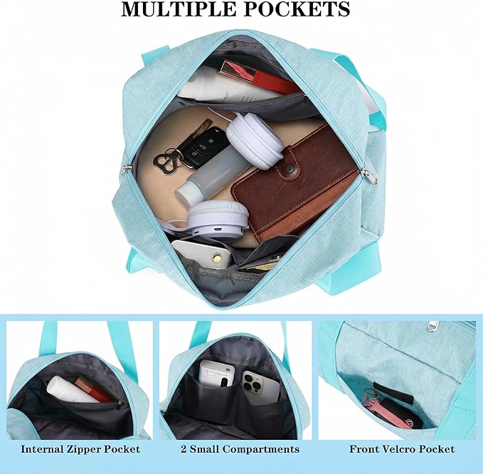 Mini Gym Bag for Women Girls, 12 inch Small Gym Tote, Lightweight Small Carry On Duffle Bag for Travel Sports