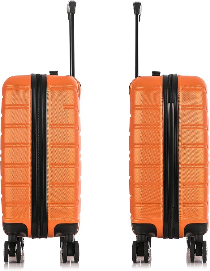 InUSA TREND Luggage with Spinner Wheels | Durable Lightweight Hardshell Suitcase, Travel bag with Handle and Trolley, 20-Inch Carry On Small Luggage | Orange