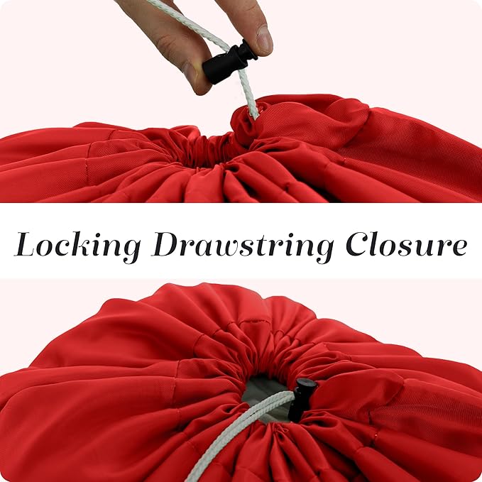 Handy Laundry Extra Large Heavy Duty Laundry Bag – Durable Nylon, Locking Drawstring, Machine Washable, Fits Hamper or Basket, Travel & Dorm Essentials, Holds Up to 3 Loads (Red)