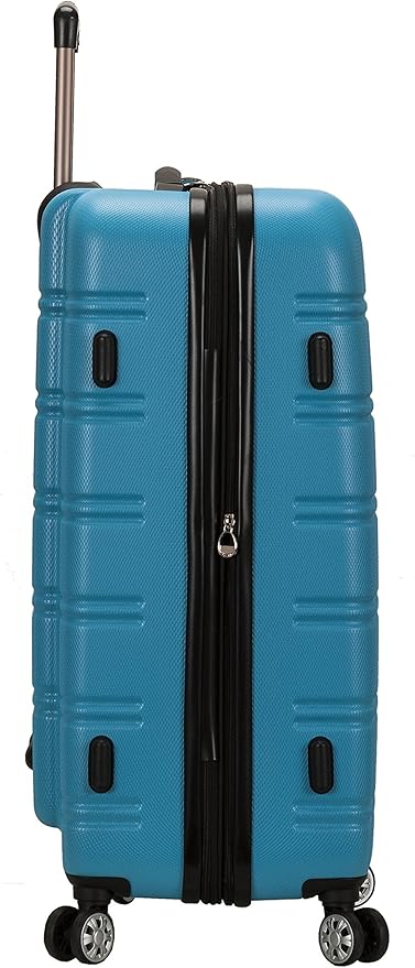 Rockland Melbourne Hardside Expandable Spinner Wheel Luggage, Turquoise/Aqua, Checked-Large 28-Inch