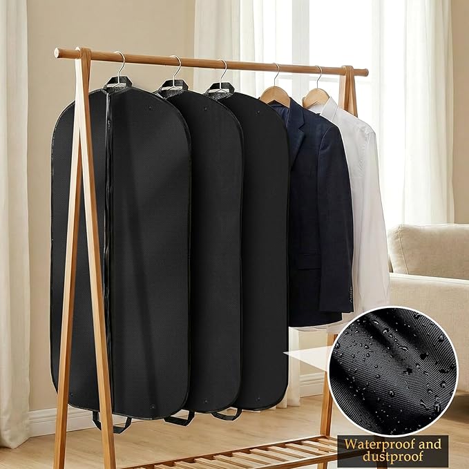 2 Pack STEVOY 40" Breathable Garment Bag, Suit Covers, Travel Carrier Bag with Handles, Foldover