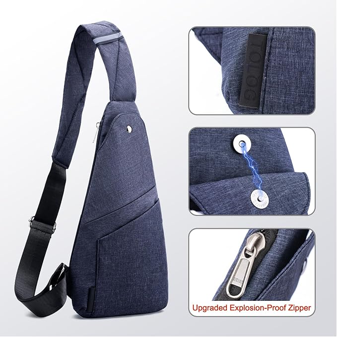 Anti-Theft Sling Bag for Women and Men, Lightweight Crossbody Bag with Hidden Pocket for Travel Hiking Casual Daily