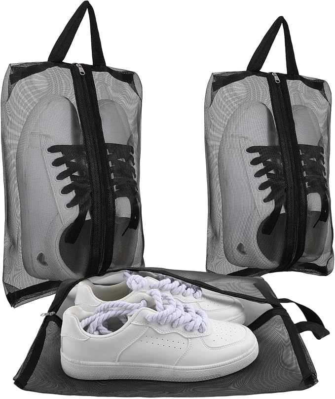2 Pack Shoe Travel Bag Travel Shoe Bags for Storage Reusable Shoe Bags for Travel with Zipper Travel Essentials Women for and Men Shoe Bag for Gym Sport