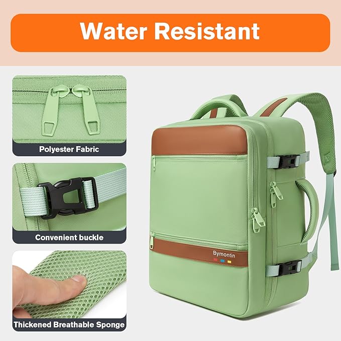 Smart Suitcase-style Laptop Backpack, 25L / 35L Practical Travel Bag for Work, Leisure & Flight, Luggage-Style Commuter Pack (Green, 35L)