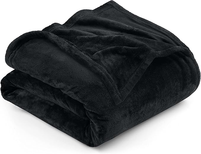 Utopia Bedding Fleece Blanket Twin XL Size Black 300GSM Luxury Anti-Static Fuzzy Soft Microfiber Dorm Bed Blanket (90x76 Inch)