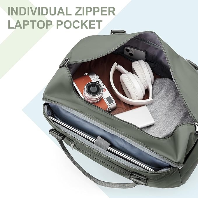 HYC00 Travel Duffel Bag,Carry-on Overnight Weekender Bags for Women,Sports Tote Gym Bag with Wet Pocket