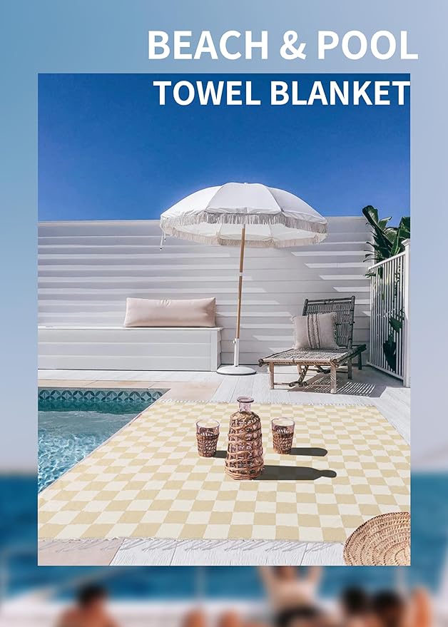 Antfuny Giant Beach Towel Blanket Autumn Outing Stuff for Women & Men Road Trip Camping Gear Ship Cruise Gear Must Haves Extra Large XXL Beige Plain PatternAirplane Accessories Travel Gadgets