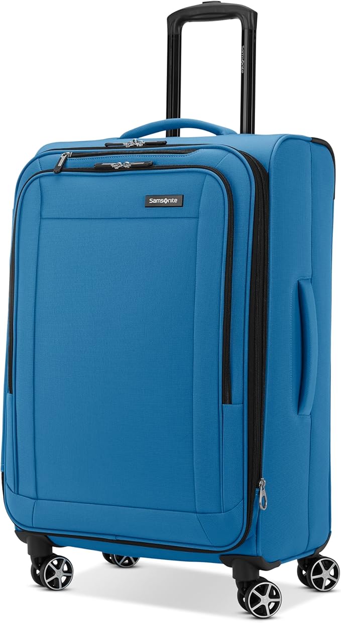 Samsonite Saire LTE Softside Expandable Luggage with Spinner Wheels, Carribean Blue, 2-Piece Set (Carry-on/Medium)