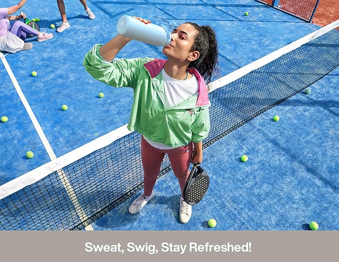 POWCAN 40 oz Insulated Water Bottle with 2-in-1 Straw and Spout Lid, Keep Cold 24H, Leak-Proof, BPA-Free, Double Wall Stainless Steel Water Bottle for Sports, Gym, Travel, and School (Ivory)