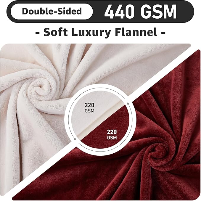 LOOBANI Waterproof Blanket for Bed: Reversible Soft Flannel Twin Bed Blanket 60" x 80", Leakproof Throw Spill-Proof Dog Pet Blanket for Couch, Sofa Protect, Movie Time, Camping, Travel, Red
