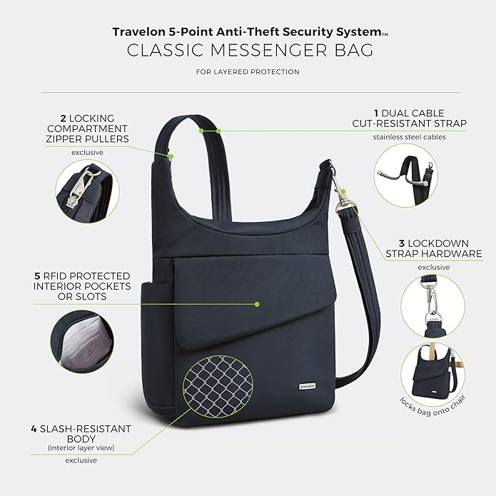 Travelon Anti-Theft Classic Messenger Bag