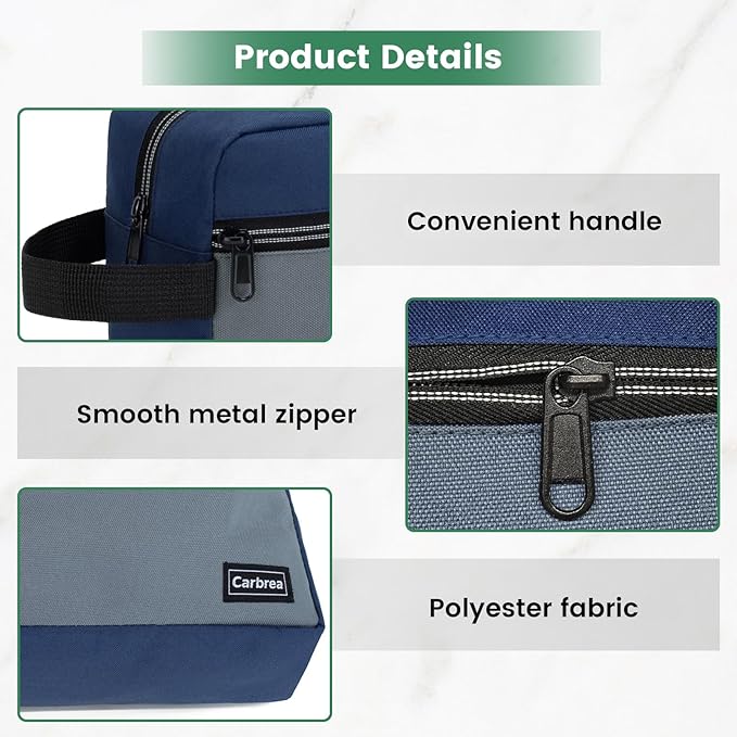 Travel Toiletry Bag - Small Toiletry Bag for Men Skincare Bag for Toiletries Accessories Gifts - Navy Blue