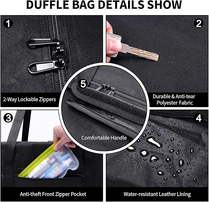 Urbanstand 46 Inch Extra Large Duffle Bag for Travel, Sports Gear Storage Bag with 2-way Lockable Zippers, Water Resistant Long Canvas Duffel Bag for Tent Camping tripod