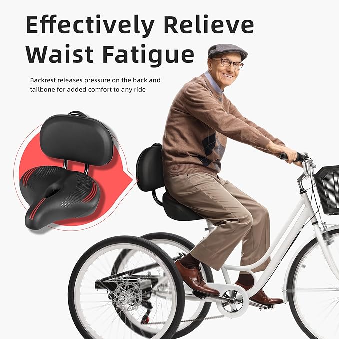 Oversized Bike Seat for Peloton Bike & Bike+, Comfort Seat Cushion Compatible with Peloton, Road or Exercise Bikes, Bicycle Wide Saddle Replacement for Men & Women, Accessories for Peloton