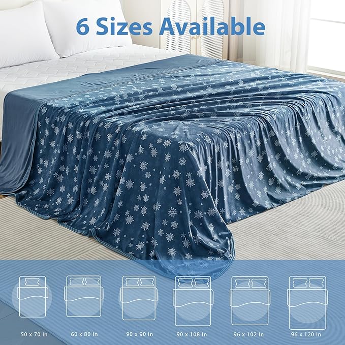 OIGAE Cooling Blanket for Hot Sleepers - Soft & Lightweight Summer Cold Blanket for Night Sweats | Perfect for Bed, Couch, Sofa (Dark Blue, Twin 60'' x 80'')