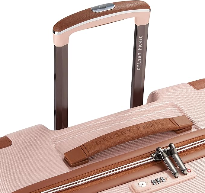 DELSEY PARIS Chatelet Air 2.0 Hardside Luggage with Spinner Wheels, Blush Pink, Checked-Large 28 Inch