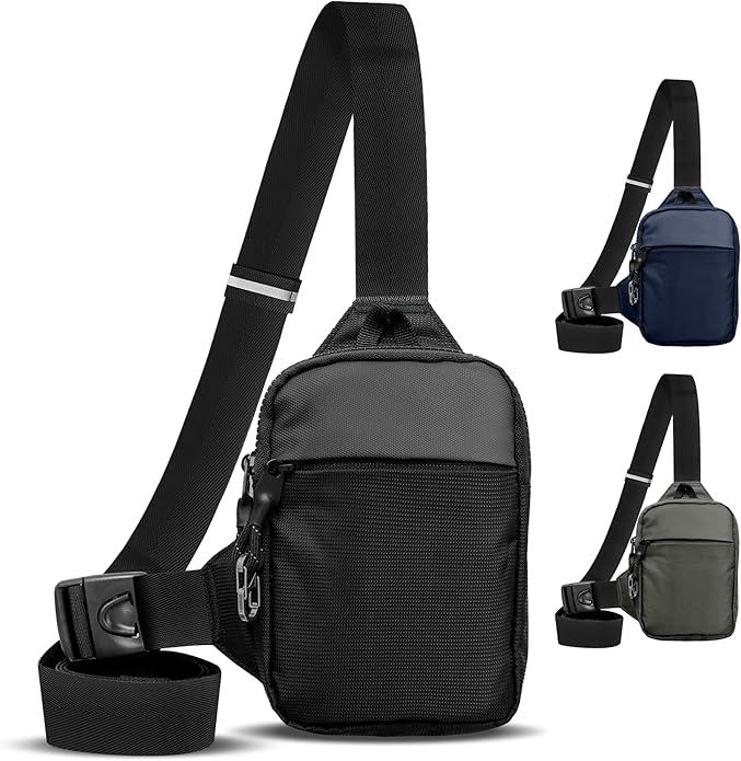 Travel Sling Bag for Men & Women - Water Resistant Crossbody Multipocket Chest Bag with Anti-Theft & RFID
