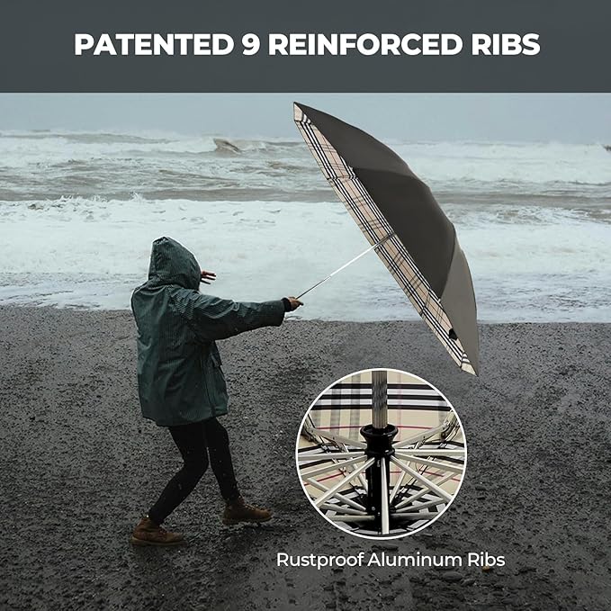 ZDSSM Compact Inverted Travel Umbrella, Automatic Open Close, 9-Rib 46 Inch Windproof Umbrella, Waterproof UPF 50+, Portable Umbrellas for Men, Women, Travel, and Daily Use