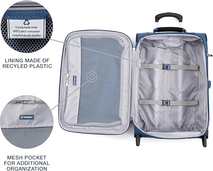Travelpro Maxlite 5 Softside Expandable Upright 2 Wheel Carry-on Luggage, Lightweight, 21-Inch - Ensign Blue