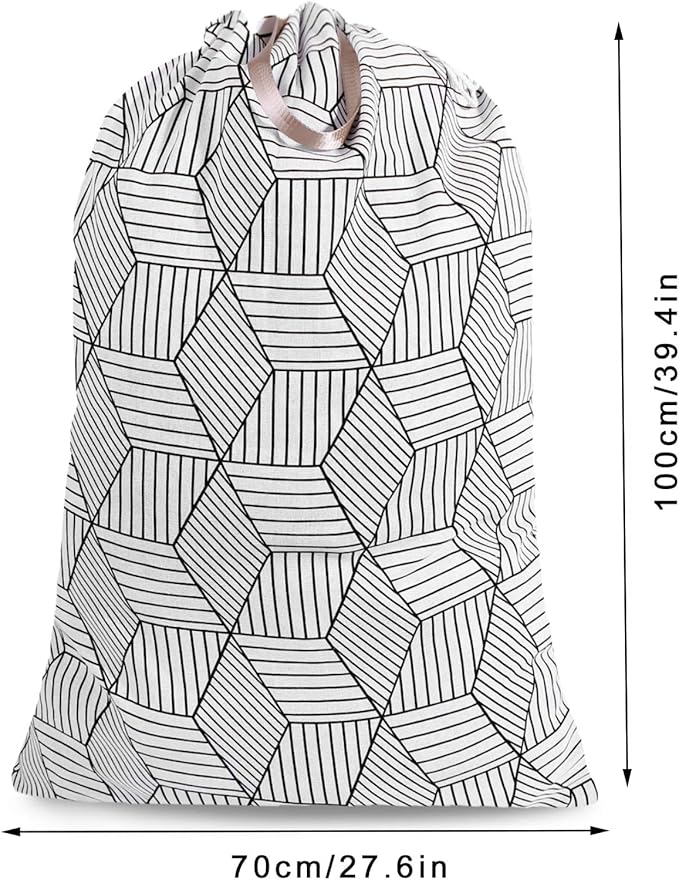 Extra Large Laundry Bag with Drawstring and Handle, Heavy Duty Travel Dirty Clothes Bag for Laundromat and Household, Durable Rip-Stop Laundry Hamper Liner, 22 Patterns(28 x 40 Inch) by SANFERGE