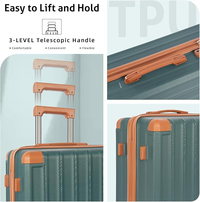 Luggage Sets 5 Piece，Suitcase with Spinner Wheels，ABS Hard Case Luggage，with TSA Lock Durable Travel Luggage，large capacity carry on luggage (20/24/28inch)