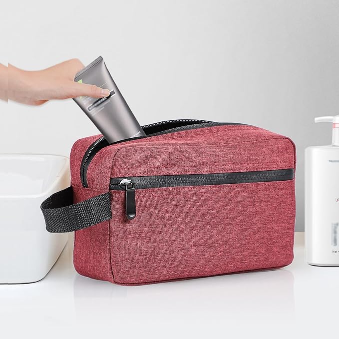 Etercycle Toiletry Bag for Men, Portable Travel Toiletry Organizer Bag,Shaving Bag for Toiletries Accessories (Wine red)