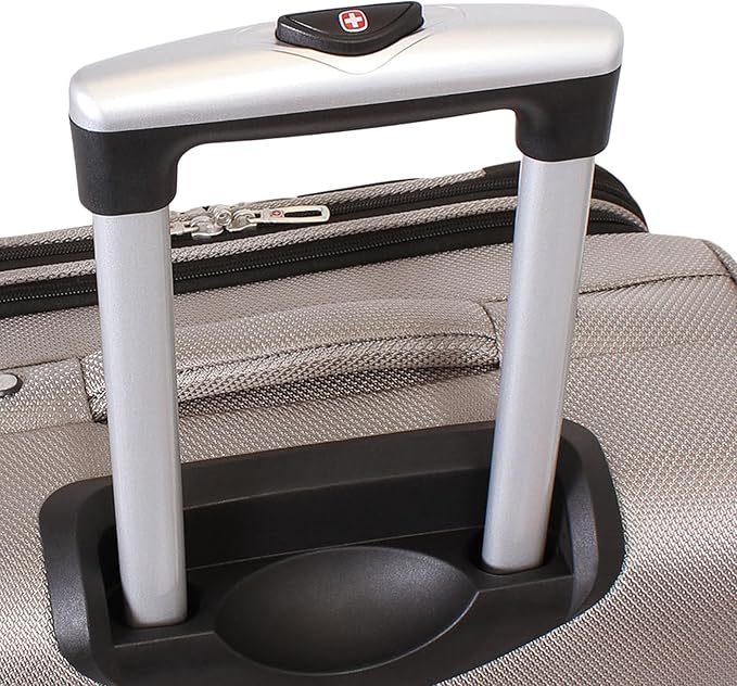 SWISSGEAR Sion Softside Expandable Spinner Luggage Durable Lightweight Travel Suitcase, Pewter, Checked-Large 29-Inch