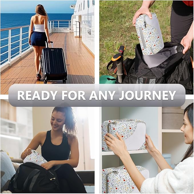 8 Set Packing Cubes for Travel, Gifts for Women Mom,Anti-Tearing Suitcase Organizer for Luggage with Shoe & Hanging Toiletry Bag,OlarHike Vacation Essentials & Accessories for Cruise Ship