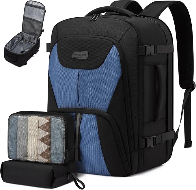 LOVEVOOK Travel Carry on Backpack for Men Women,Expandable 40L Extra Large Travel Laptop Backpack,Water Resistant Durable TSA Airline Approved Business College Carry on Bag Fit 17 Inch Computer,3 Pcs