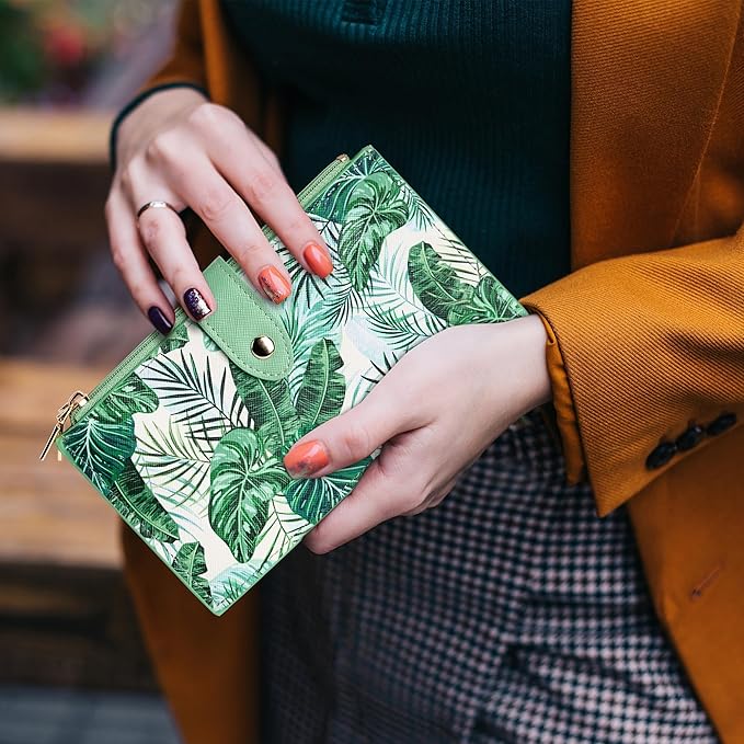 Travelambo RFID Wallet Women Large Size Bifold Multi Card Wallet Case with Zipper Pocke Credit Card Holder for Women