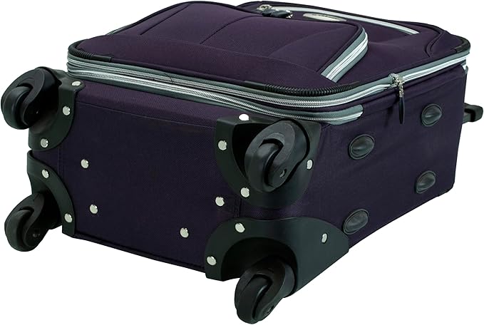 Rockland Pasadena Softside Spinner Wheel Luggage, Purple, Carry-On 20-Inch (F2281-PURPLE)