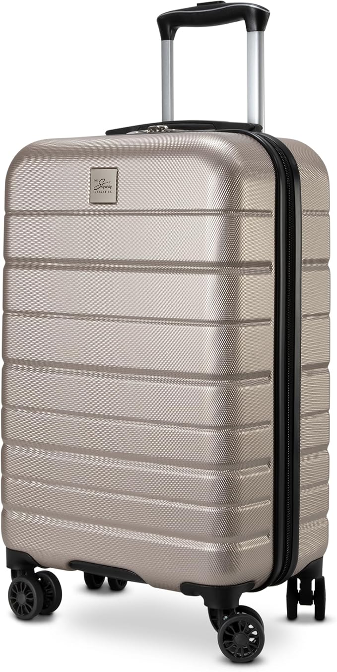 Skyway Epic 2.0 Hardside Lightweight and Durable ABS Shell Luggage, Spacious with Dual Spinning Wheels, Comfort Grip, Men and Women, Carry-on, 20-inch, Bone