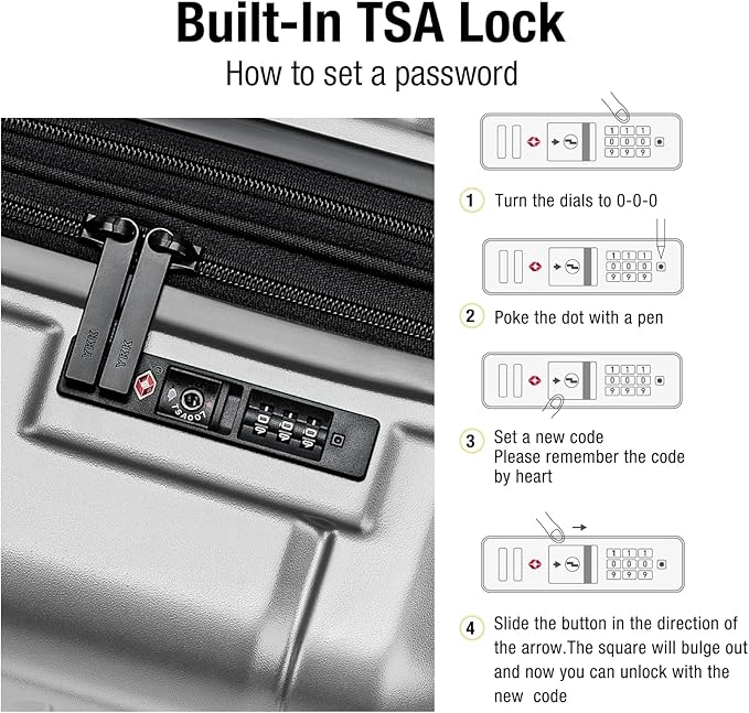 KYME Carry On Luggage 22x14x9 Airline Approved Hardshell 20 Inch with TSA Lock Carry On Suitcase with Wheels Small Travel Rolling Luggage with Cup Holder for Women Men Silver