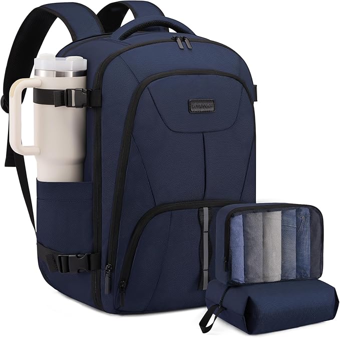 LOVEVOOK Travel Carry on Backpack for Men Women,Expandable 40L Extra Large Travel Laptop Backpack,Water Resistant Durable TSA Airline Approved Business College Carry on Bag Fit 17 Inch Computer,3 Pcs