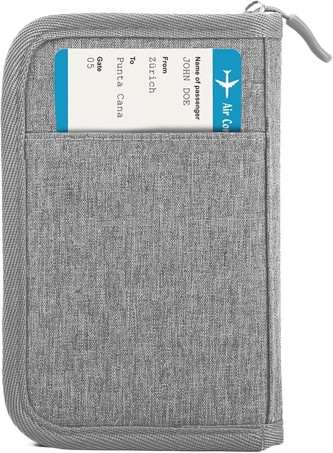 Passport Holder for Travel, Women Rfid Blocking Passport Wallet, Travel Essentials Premium Wallets, Waterproof Passport Holders Bag for Men Traveling, Travel Document Organizer Credit Cards Case