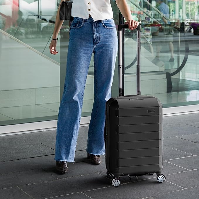 Traveler's Choice Pagosa Hardshell Expandable Luggage with Spinner Wheels, Black, 30-Inch Large