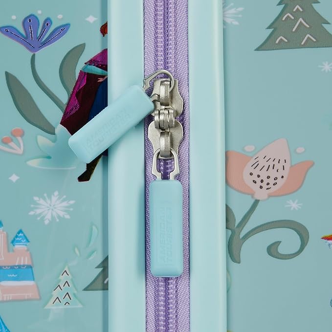 American Tourister Disney Frozen Carry-On Luggage - Airline Approved, Durable Hardshell with Favorite Frozen Characters - Roll Confidentially with Spinner Wheels & Colorful Adjustable Handle
