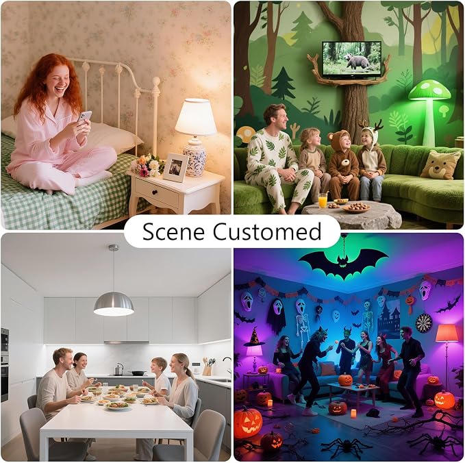 DAYBETTER Smart Light Bulbs,Compatible with Alexa & Google Home | 2 Pack A19 E26 Bulbs, 800LM 60W Equivalent,Dimmable RGB+CCT Color Changing,2.4GHz WiFi & Bluetooth,Music Sync,Preset Scenes