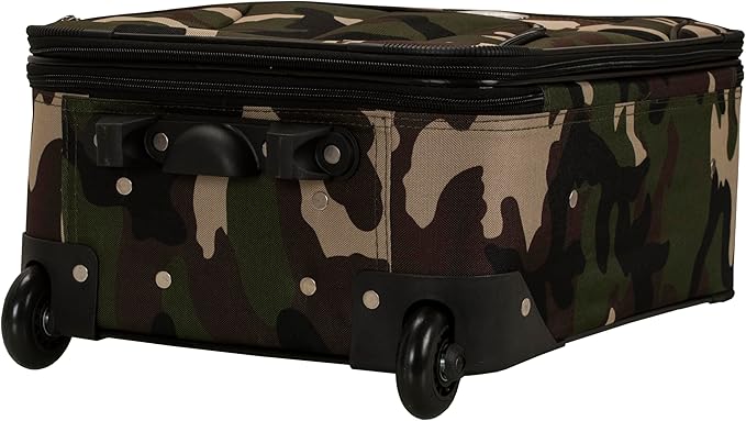 Rockland Fashion Softside Upright Luggage Set,Expandable, Wheel, Telescopic Handle, Camouflage, 2-Piece (14/19)