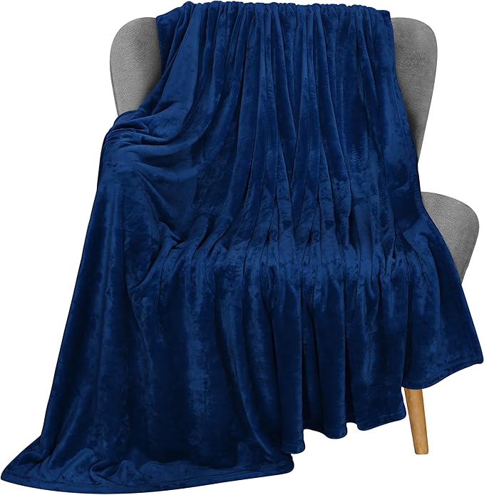 Utopia Bedding Fleece Blanket Throw Size Navy 300GSM Luxury Anti-Static Fuzzy Soft Microfiber Blanket for Couch, Sofa and Bed (50x60 Inch)