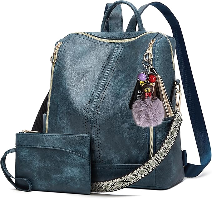 Makes Backpack Purse for Women PU Leather Travel Satchel Handbag Convertible Design Bag with Purse