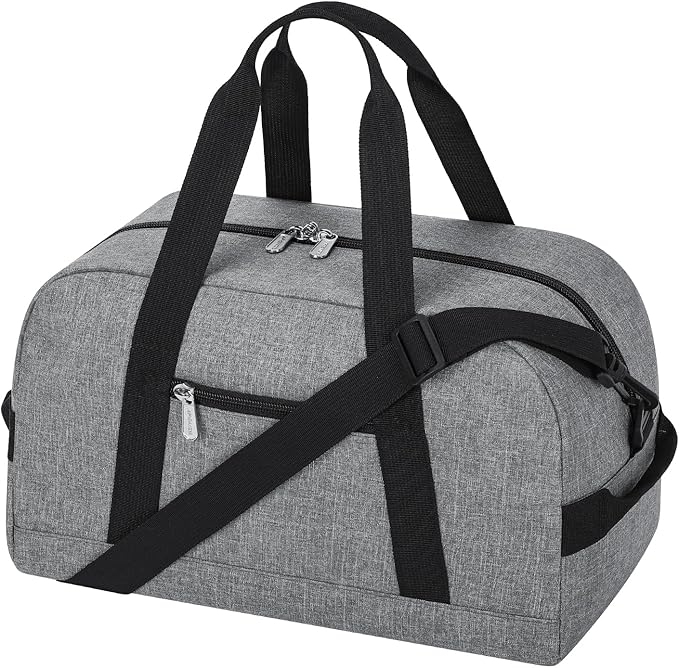 Small Gym Bag 14 inch lightweight Carry On Mini Duffel Bag for Travel Sport - light Grey