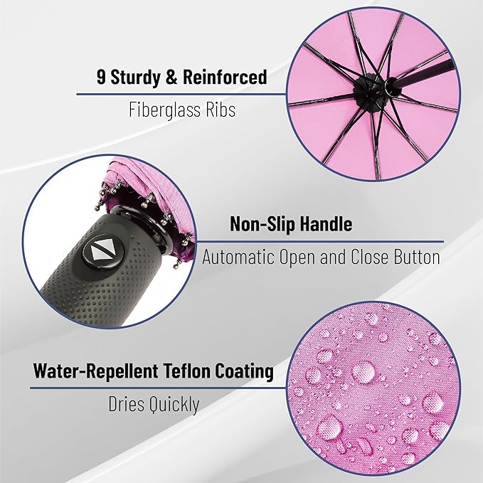 Mr. Pen- Windproof Travel Umbrella, Automatic Umbrellas for Rain, Compact