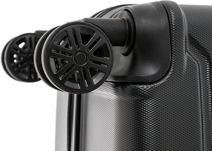 InUSA TREND Luggage with Spinner Wheels | Durable lightweight Hardside Suitcase, Travel bag with Handle and Trolley, 24-Inch Medium Checked luggage | Black