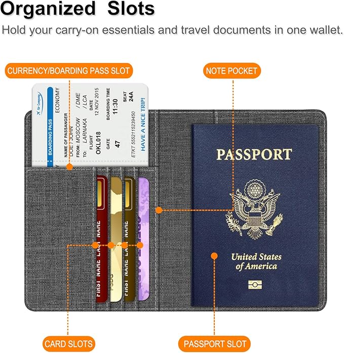 FINTIE Passport Holder, Slim Travel Wallet RFID Blocking Card Case Cover Passport Cover Protector Essentials with Credit Card Slots for Women/Men | Slim, RFID Blocking, Card Case Cover, Essentials, Credit Card Slots