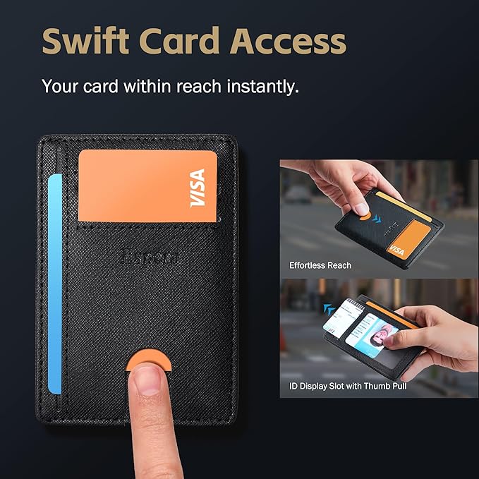 Espera Slim Minimalist Front Pocket Wallet for Men, RFID Blocking Credit Card Holder, Thin Travel ID Card Case, Gifts for Men