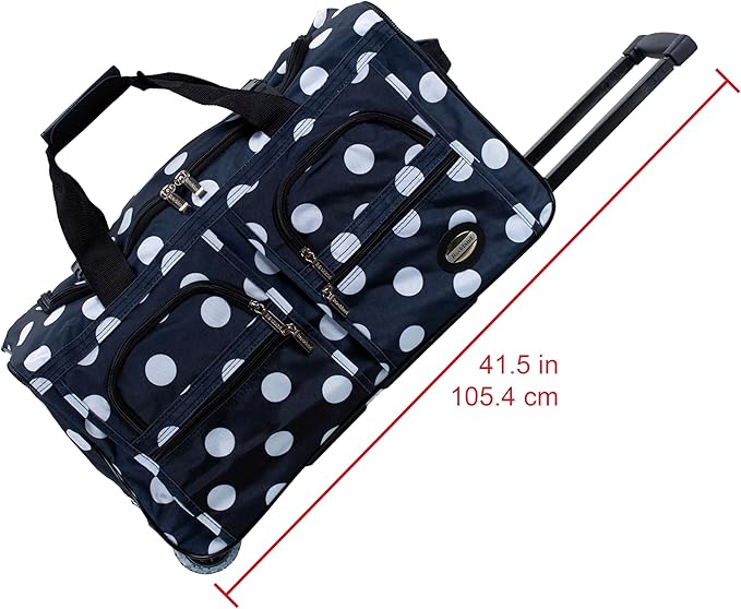 Rockland Rolling Duffel Bag, Black, 22"